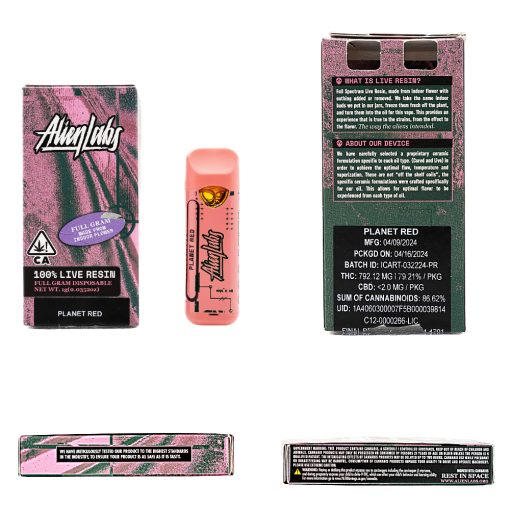 ALIEN LABS – DISPOSABLE RECHARGEABLE VAPE CARTS – LIVE RESIN – 1GM (1000MG)