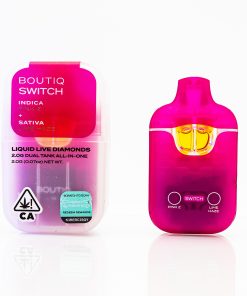 BOUTIQ – DISPOSABLE RECHARGEABLE VAPE CARTS – V.3 SWITCH DUAL TANK – W/ LIQUID LIVE DIAMONDS 2GM (2000MG)